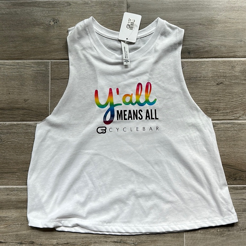 CycleBar Y’all Means All Pride Tank NWT
